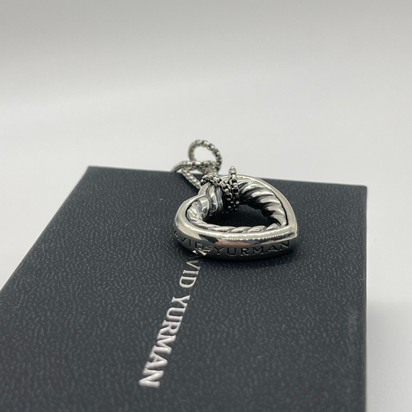 David Yurman Sterling Silver Heart Necklace - Picture 3 of 14